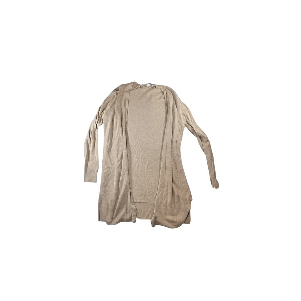 Gap Cardigan Womens Large Tan Beige Excellent 100% Cotton Open Front Textured